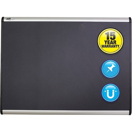 Quartet Magnetic Fabric Bulletin Board, w/Magnets, 3'x2', Alum frame QRTMB543A